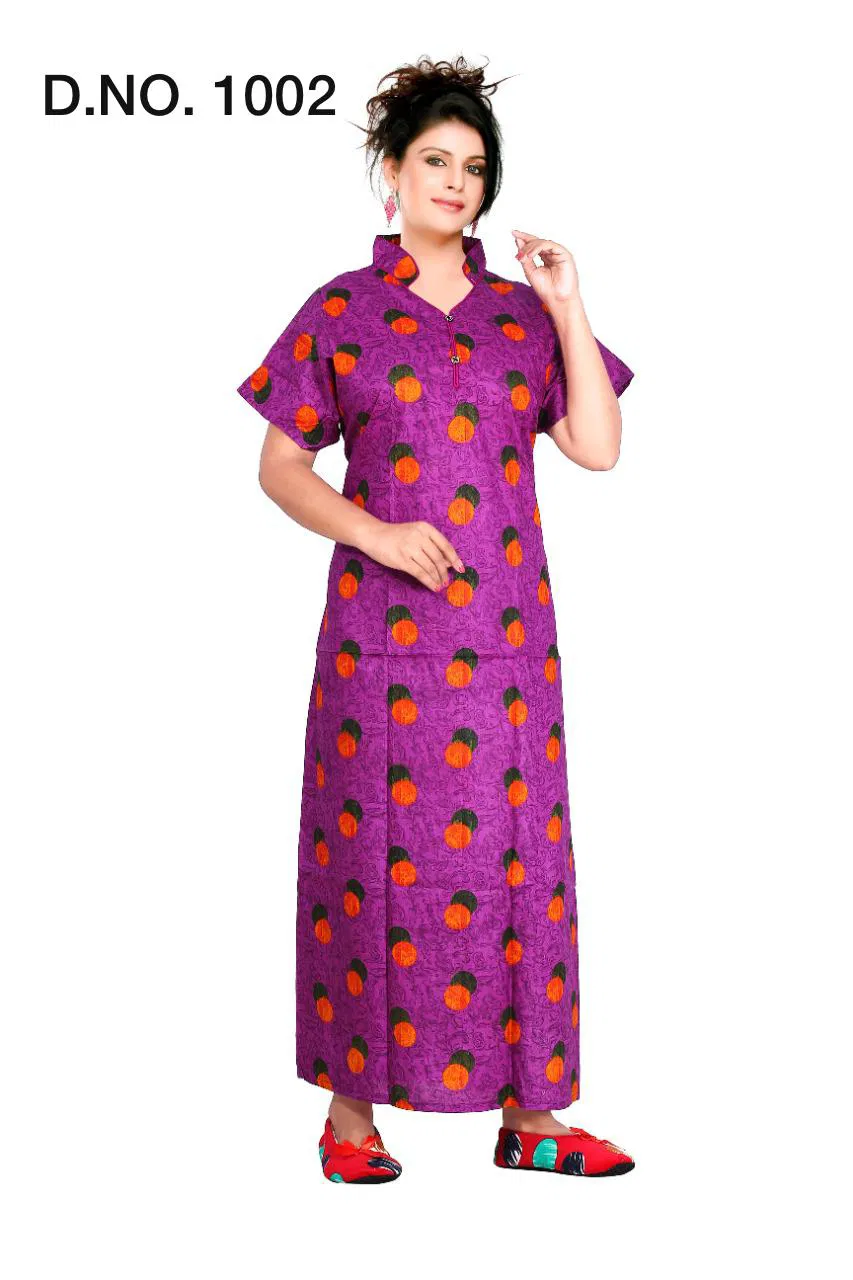 Ft 1002  Latest Fancy Designer Pure Cotton Nighty Collection